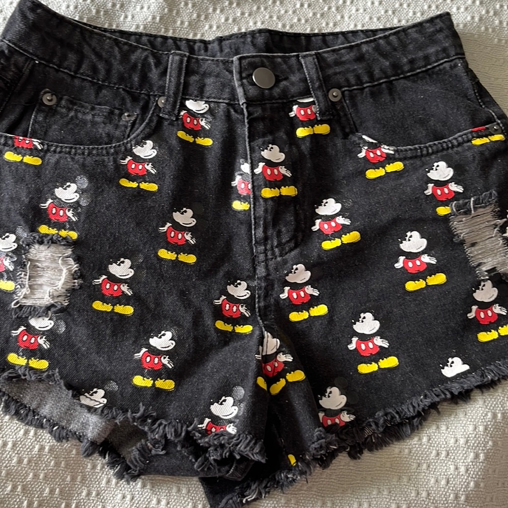 Disney Size 26 Black Cut Off Jean Shorts
